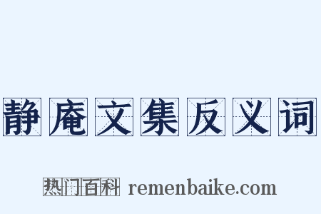静庵文集反义词是什么意思的图片